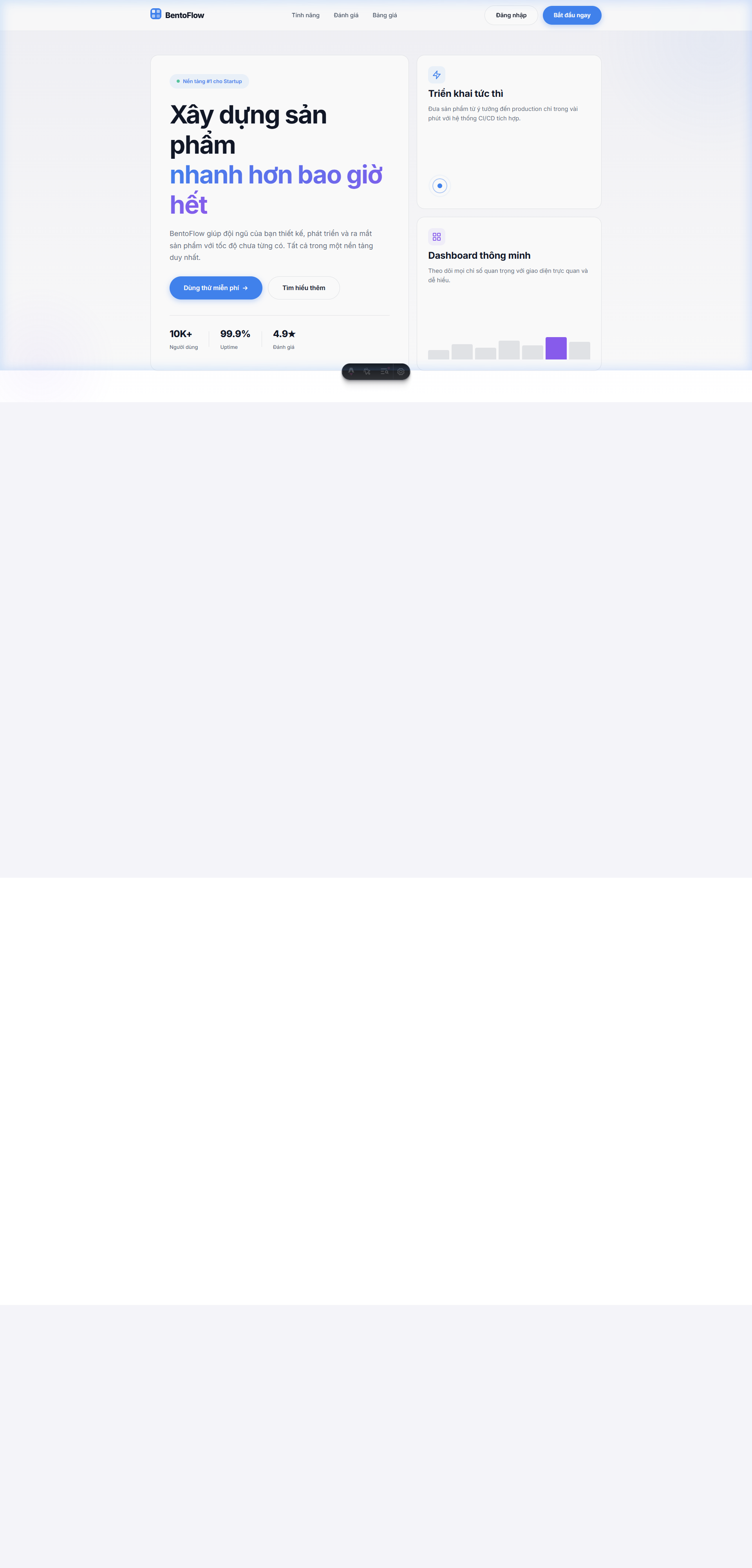 Bento Grid Landing Page Preview